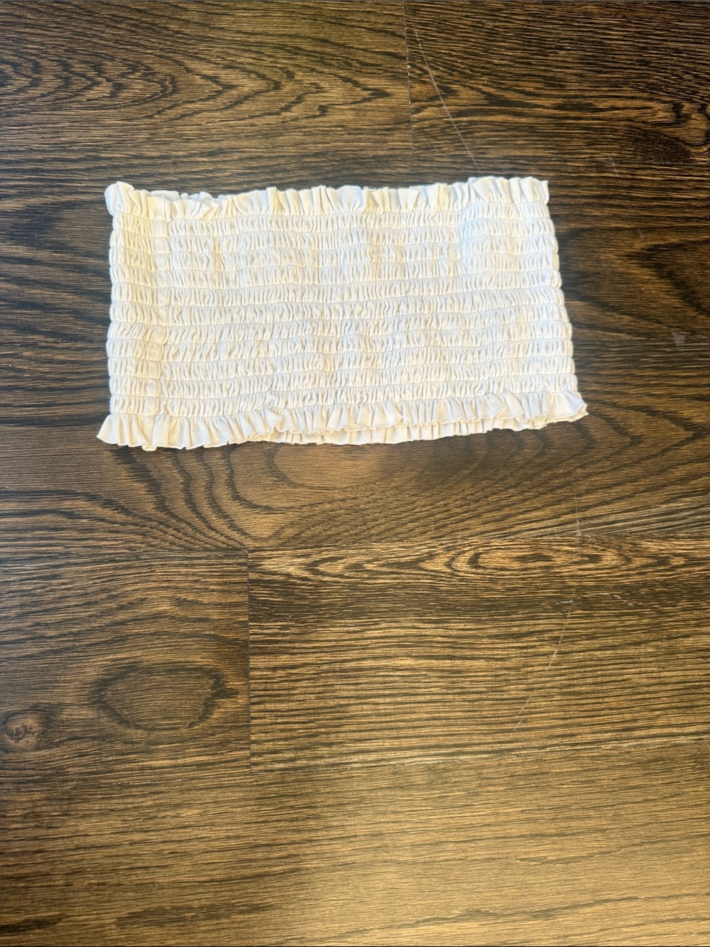 Brandy Melville White Smocked Ruffle Tube Top